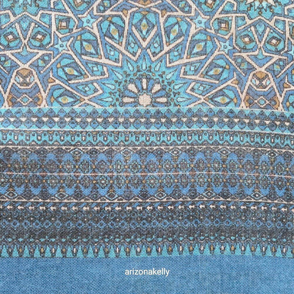 NWOT Woven Wool Scarf Blue Spain Colores de Otono - Picture 2 of 13